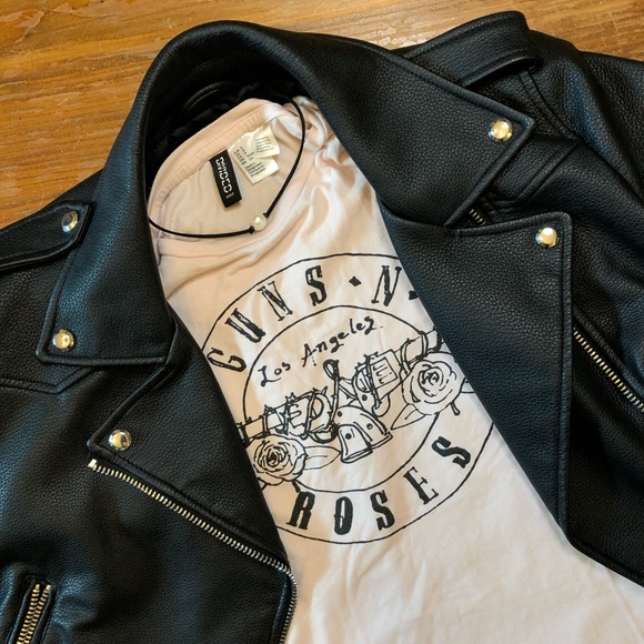 h&m guns n roses denim jacket